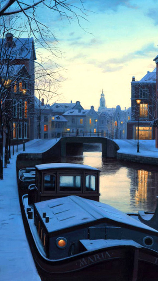 Amsterdam Winter Wallpaper iPhone