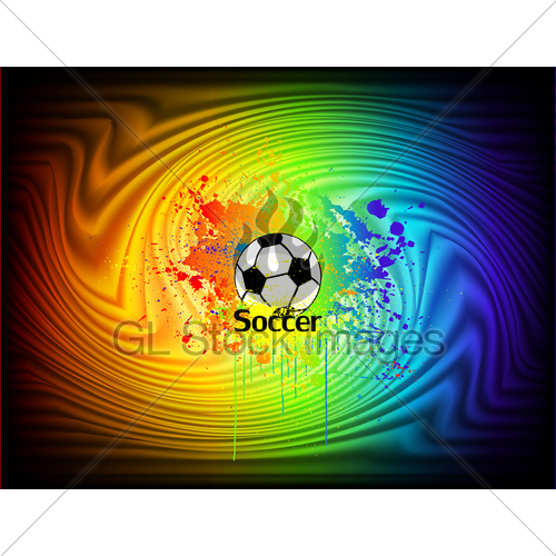 Cool Soccer Ball Background Rainbow Ink Background With