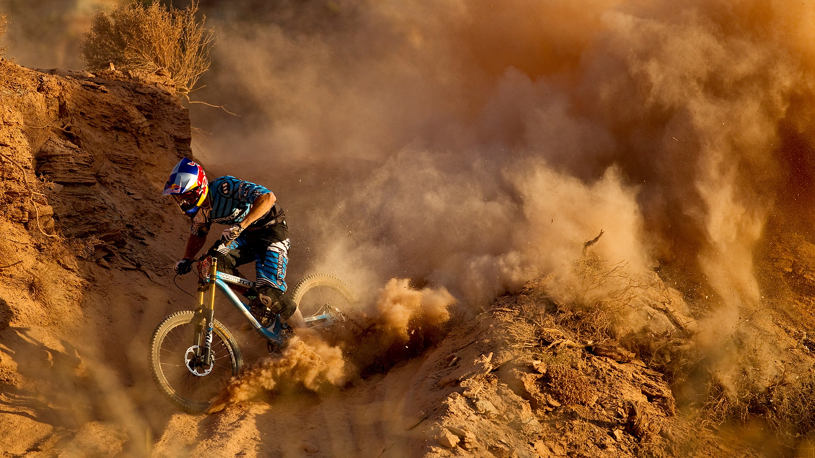 Mountain Bike Bicycle Dust Dirt Red Bull Racing Track Wallpaper