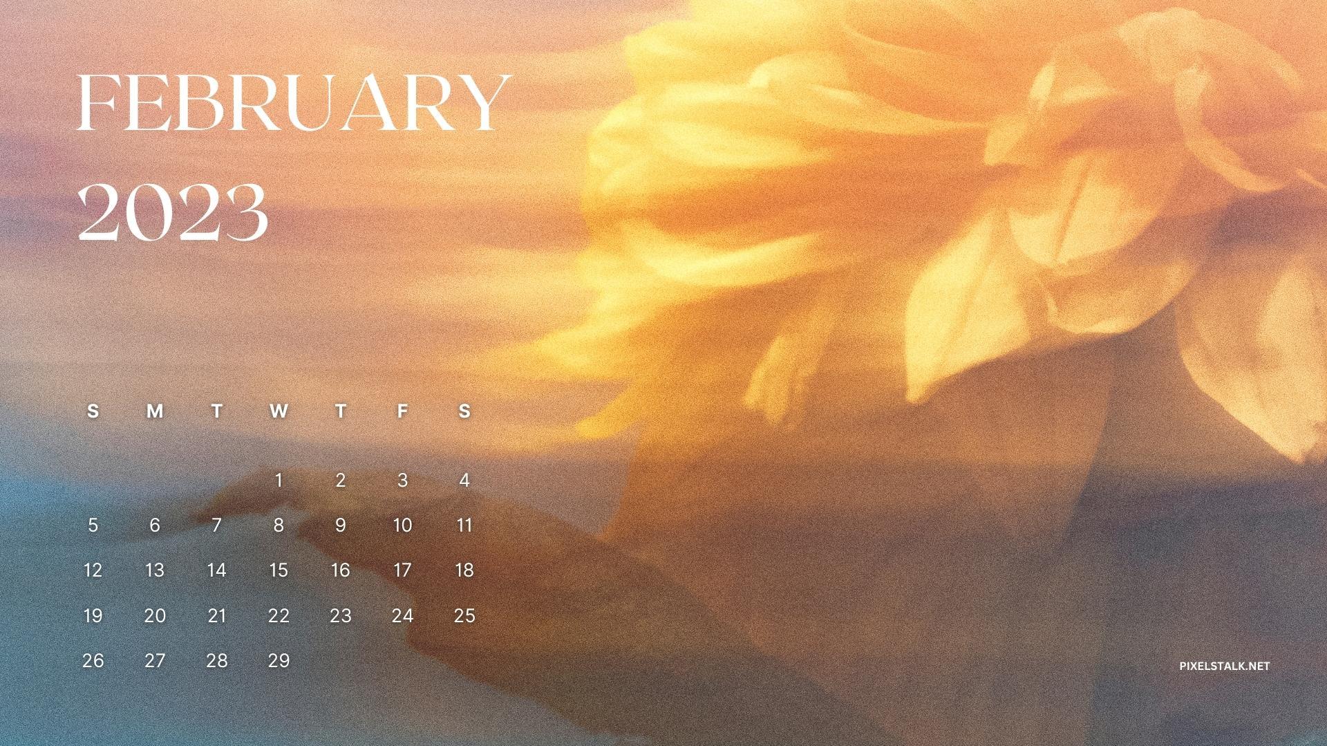 February 2023 Calendar Background for Desktop