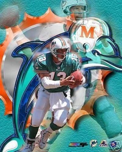 Dan Marino Miami Dolphins Logo Licensed Un Signed Poster Picture