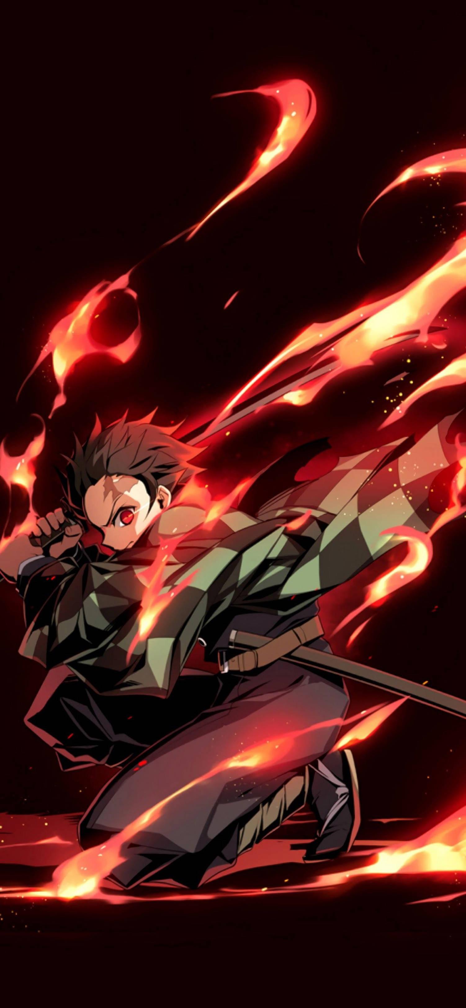 Download 4K Anime IPhone Demon Slayer Fire God Dance Wallpaper