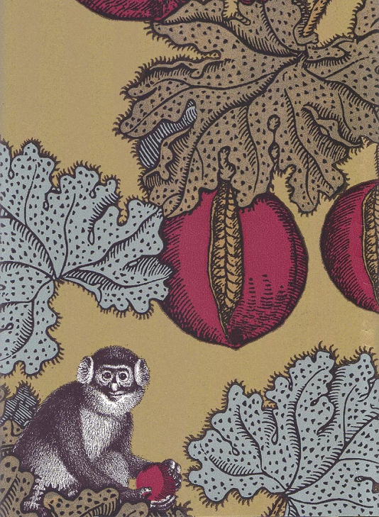 Frutto Proibito Wallpaper A Fornasetti Depicting Monkeys