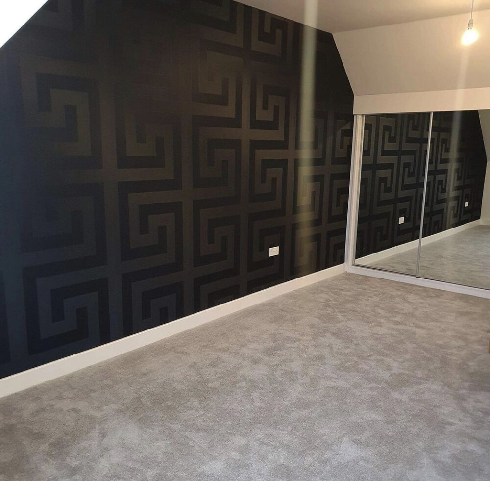 Versace Greek Key Black Wallpaper Transform Your Space