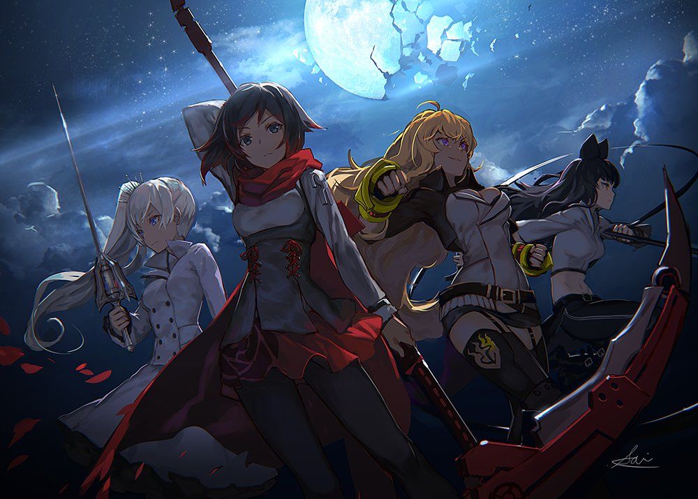 The Moon In Background Rwby Anime Wallpaper