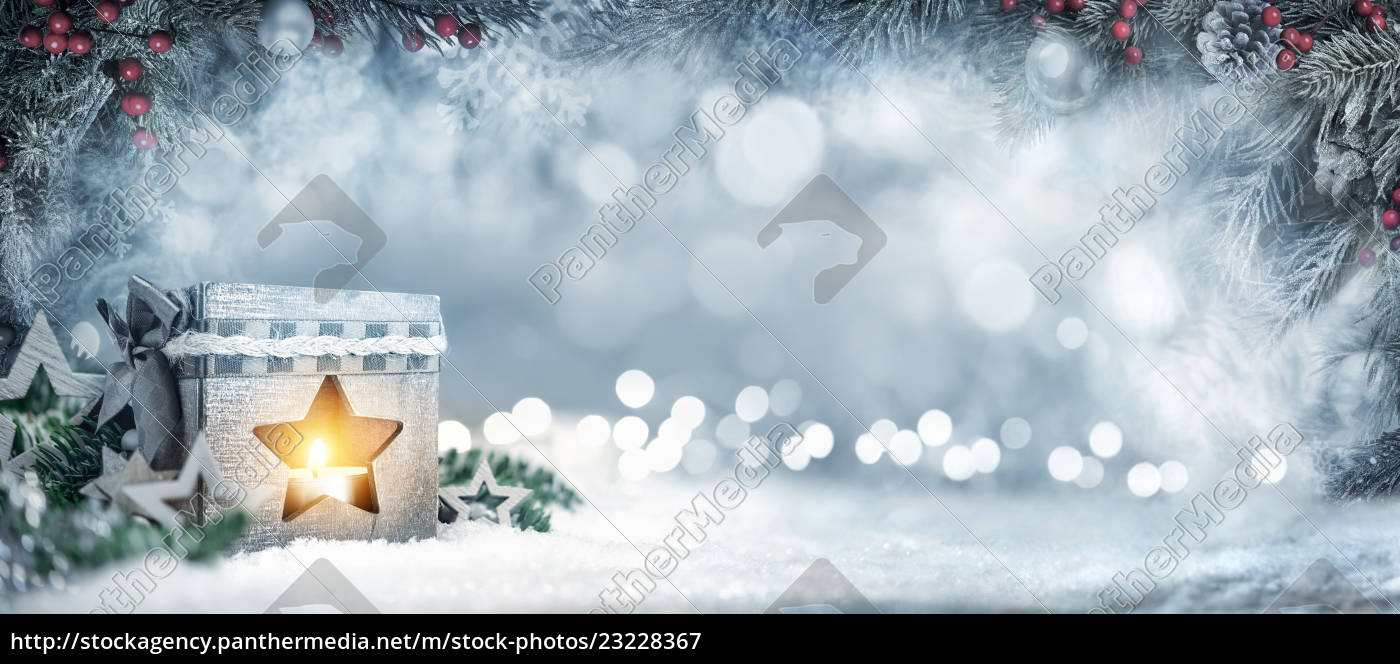 christmas background with lanternfir branches and   Royalty free