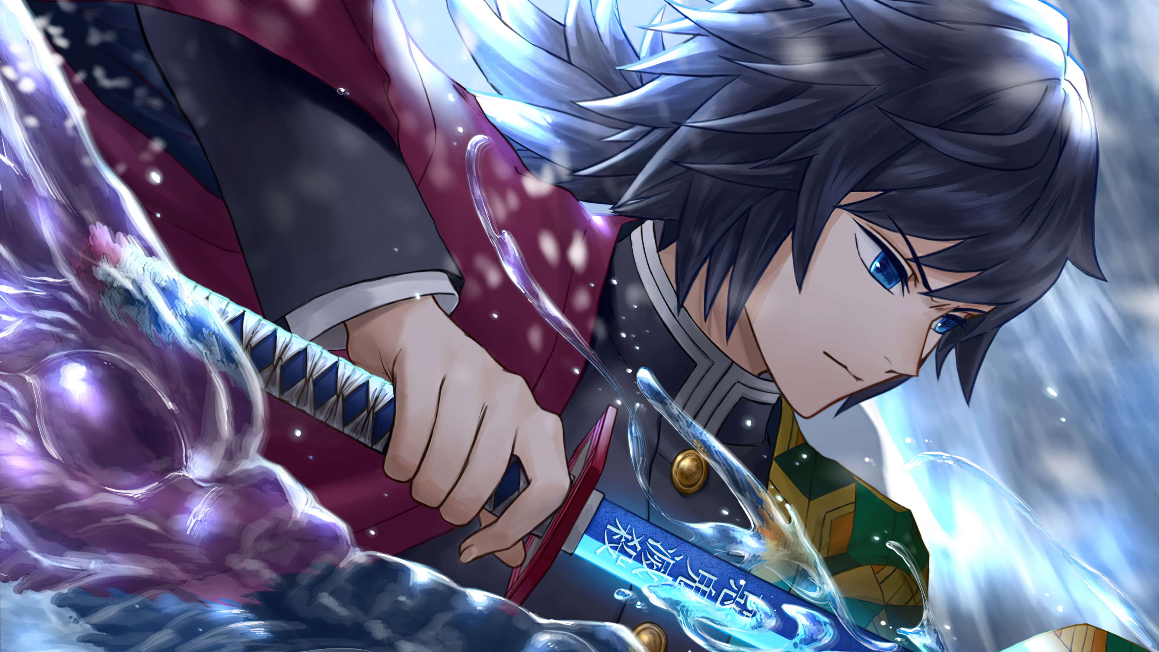 Giyu Demon Slayer Water 4k Wallpaper