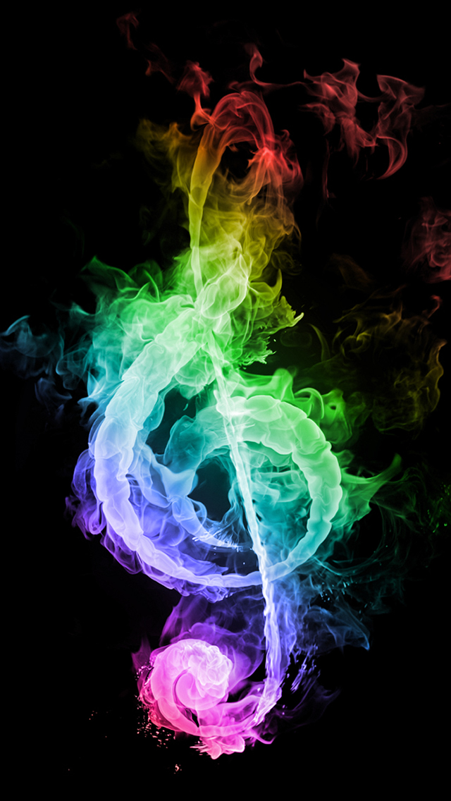 Colorful Musical Note Of Smoke Wallpaper Iphone