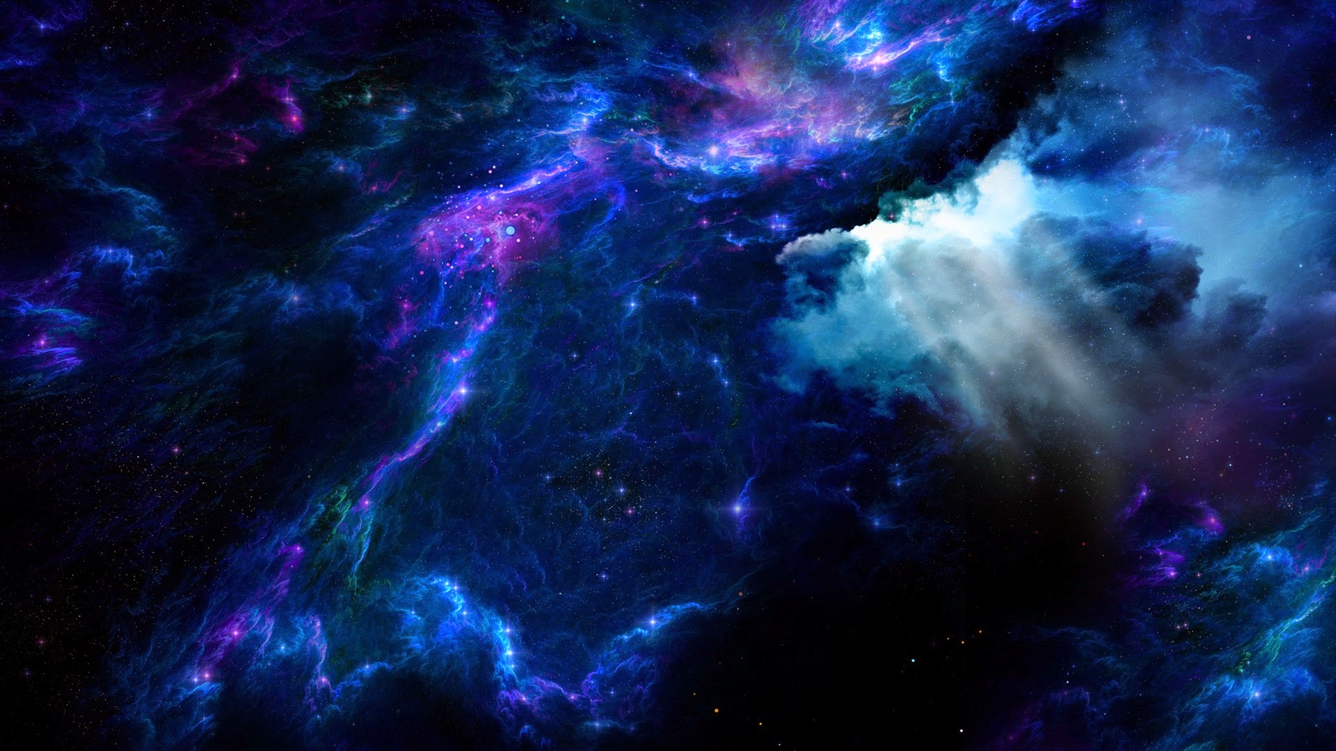 Blue Nebula Wallpaper HD Outer Space Stars