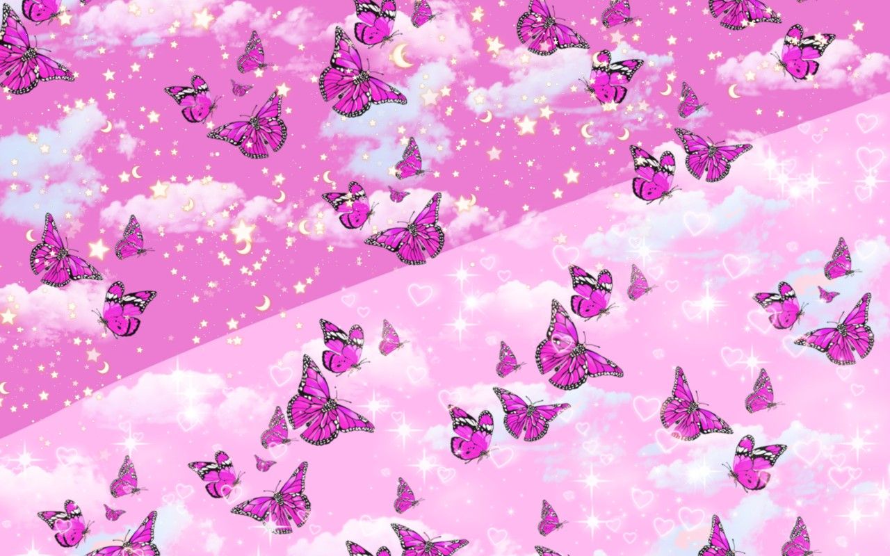 Aesthetic Butterflies Desktop Wallpaper