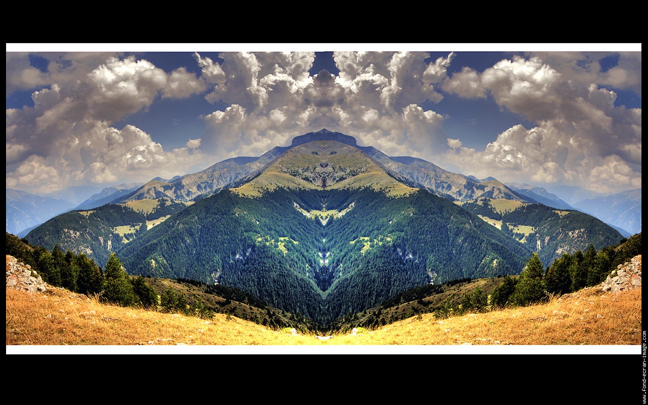 Panorama Surr Aliste Menu S Fond Ecran Symetrie Wallpaper Montagne
