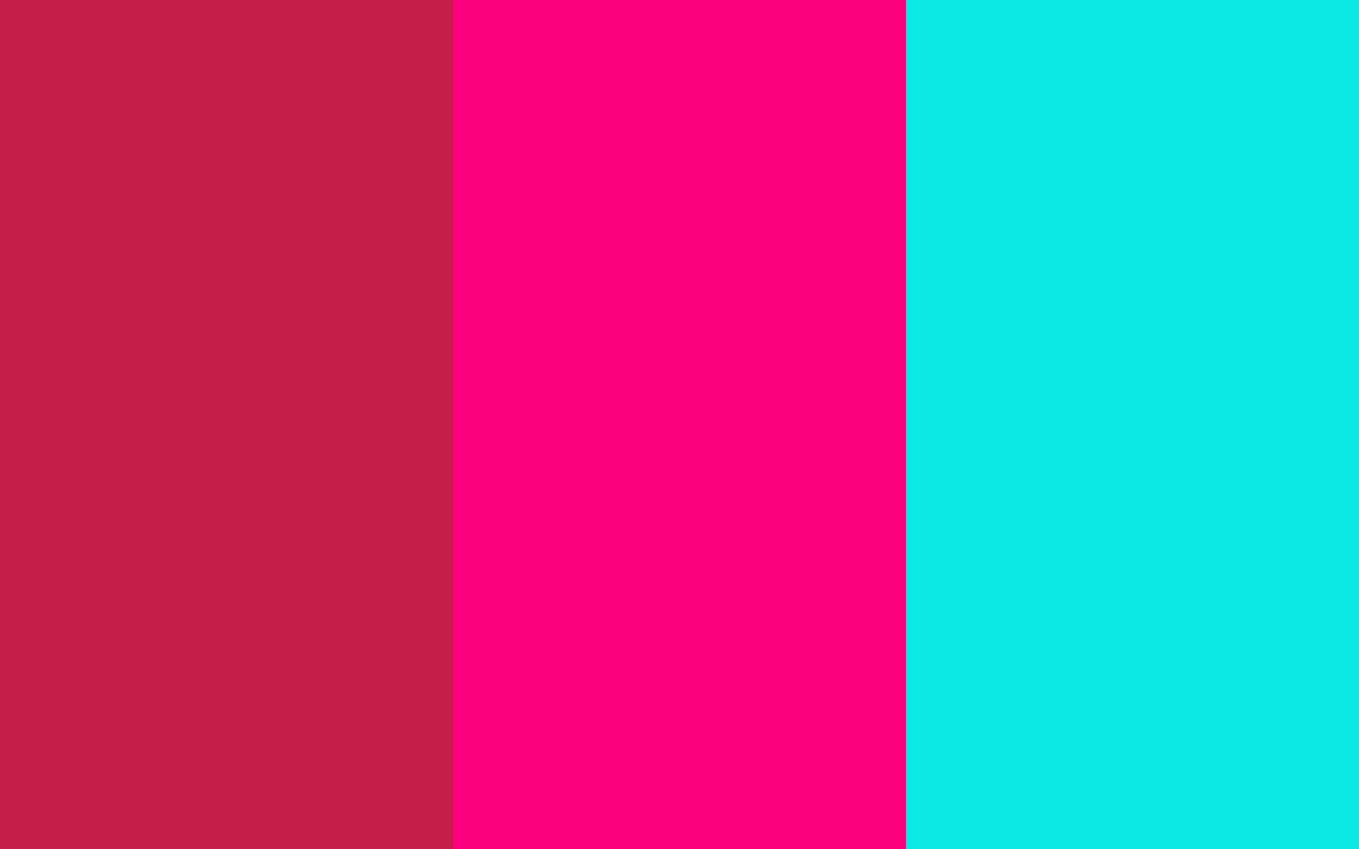 Bright Maroon Pink And Turquoise Three Color Background