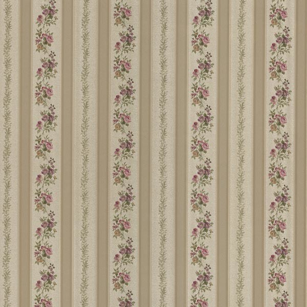 Merle Bronze Floral Stripe Wallpaper Swatch Traditional