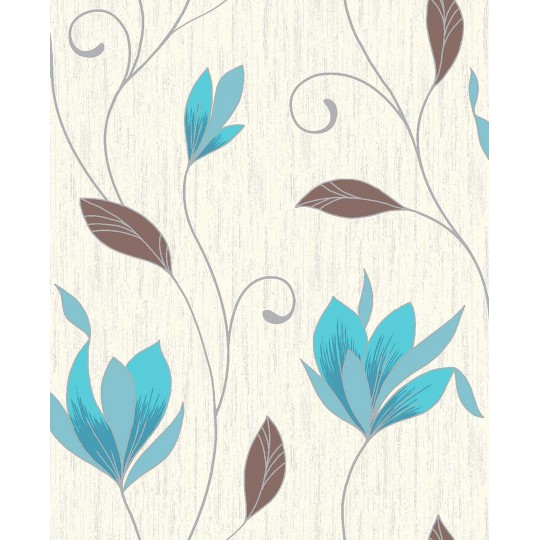  Shop By Style Floral Synergy Teal and Brown Floral Wallpaper 540x540