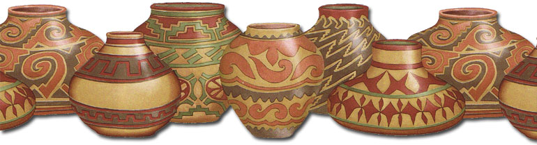 Details About Southwest Indian Pot Pottery Wallpaper Border El49015db