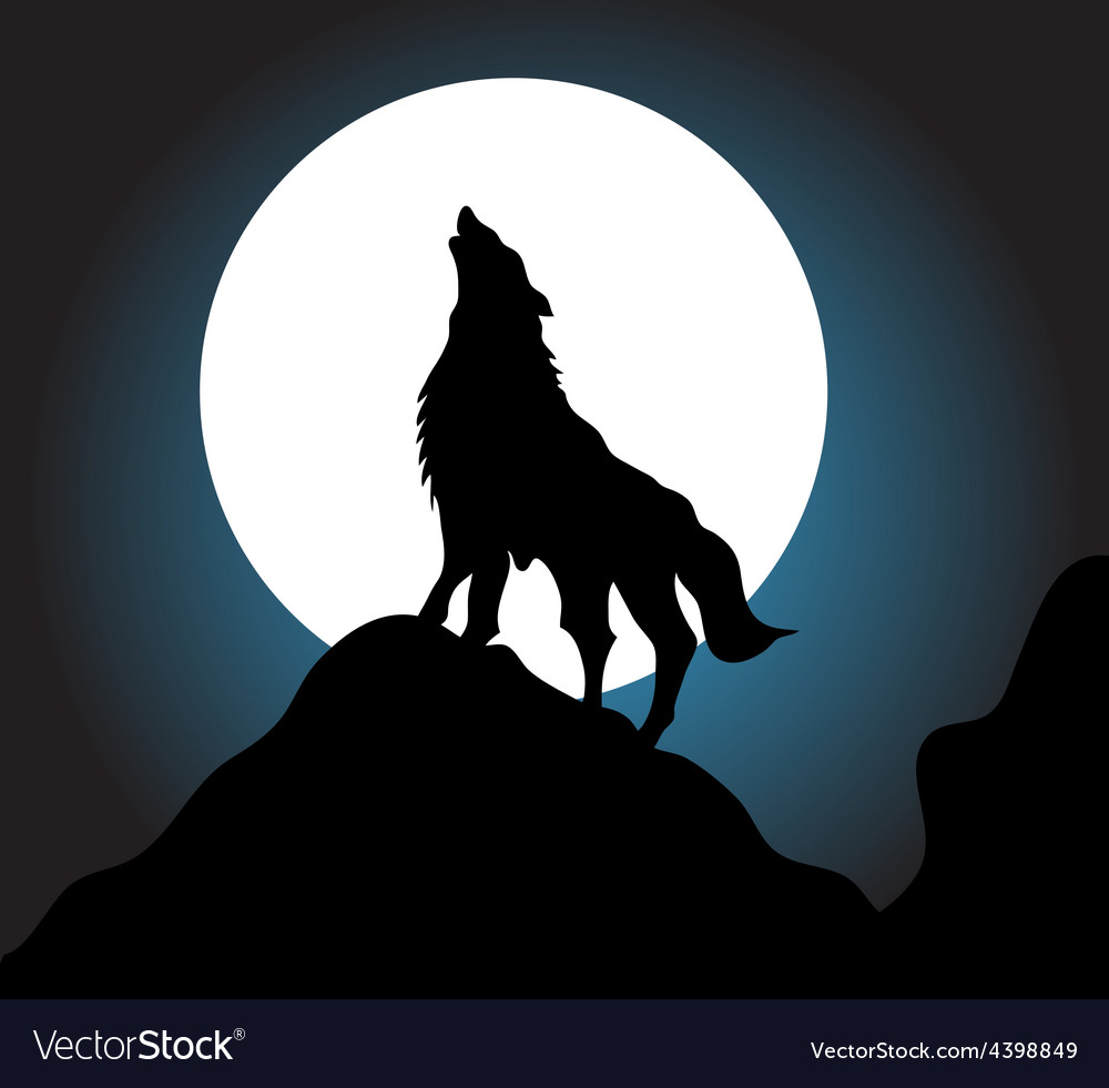 Wolf Howling Background Royalty Vector Image