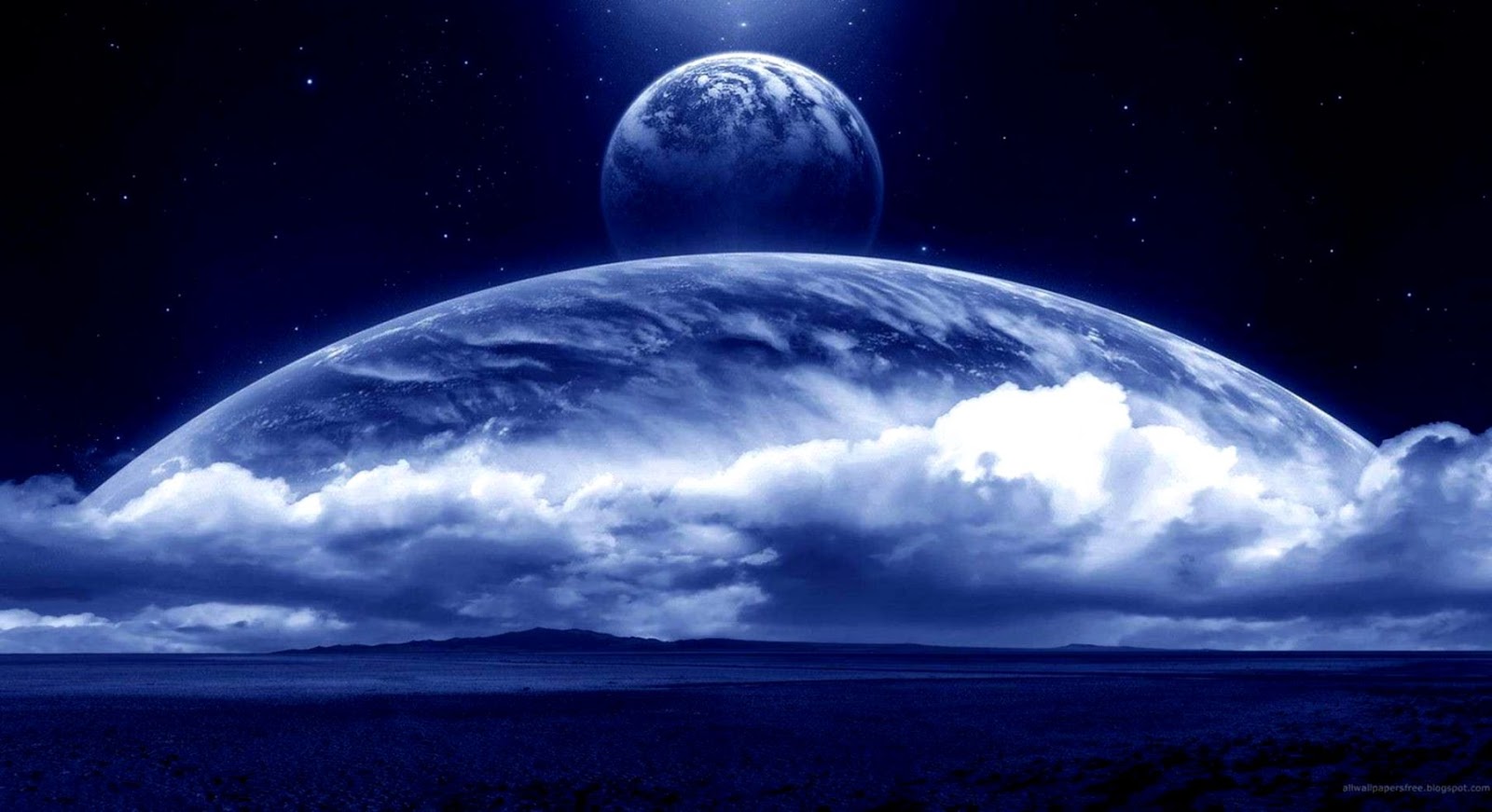1080p Space Wallpaper Blue Moon