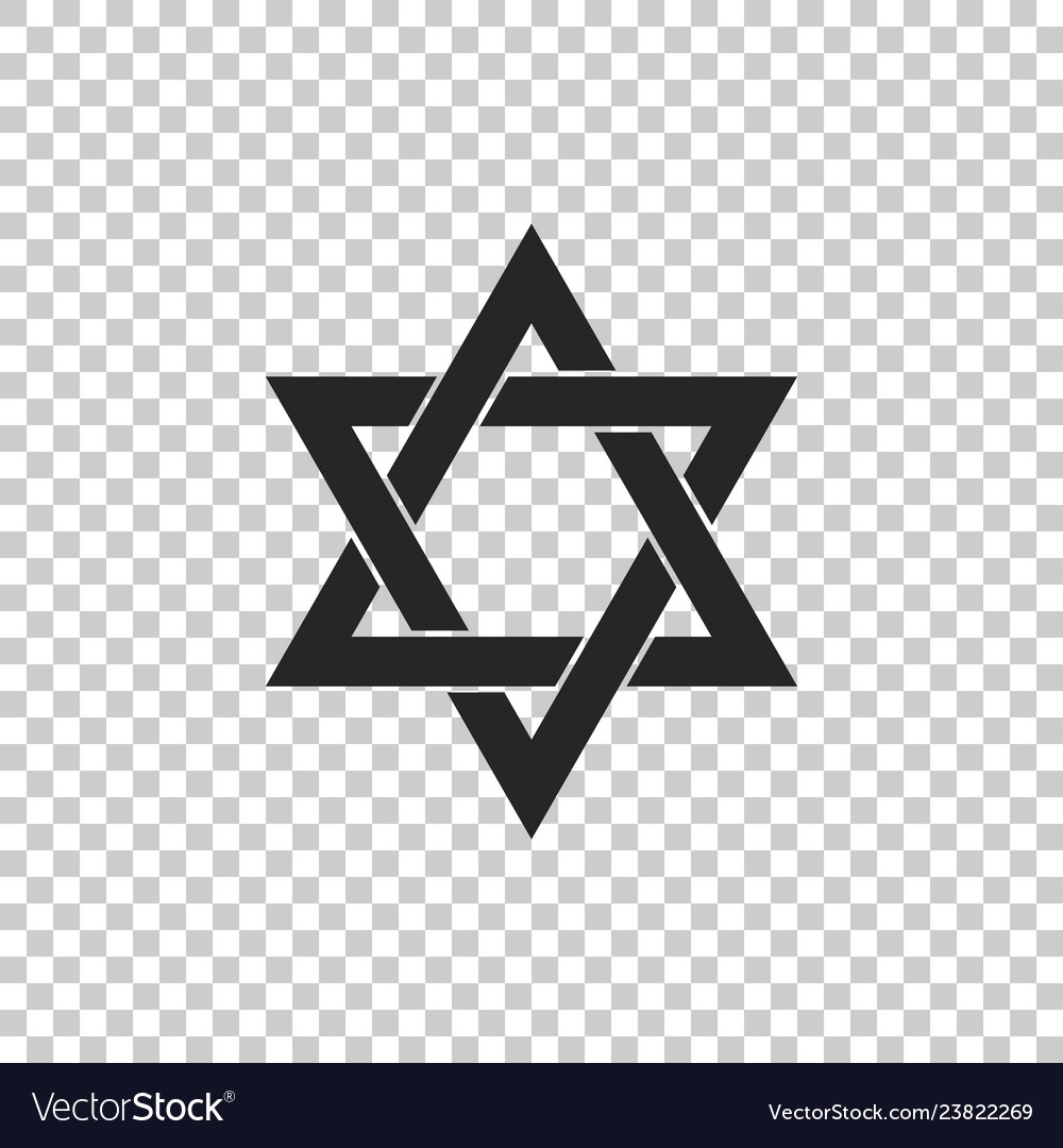 Star Of David Icon On Transparent Background Vector Image