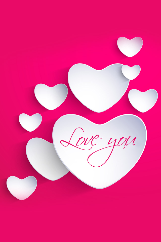 Send The HD Love You With Pink Background Whatsapp Wallpaper