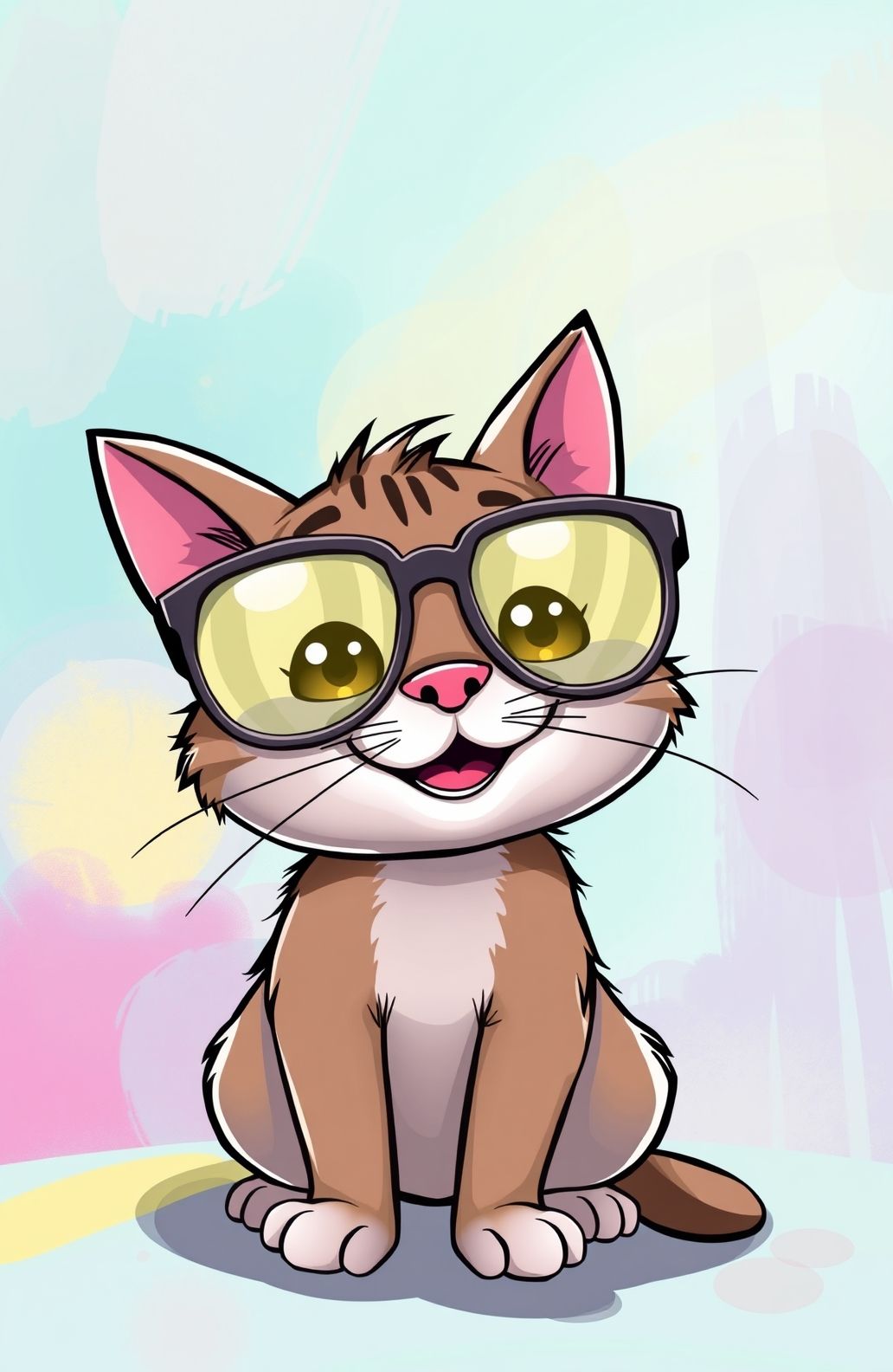Cat With Glasses Wallpaper