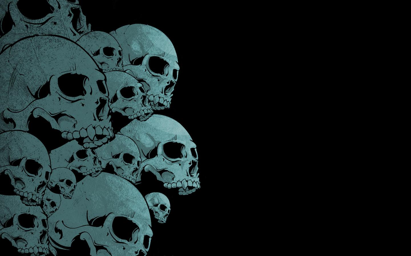 Skulls Black Background HD Wallpaper Of General