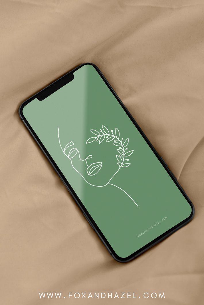 Sage Green Phone Wallpaper Fox Hazel Art Designs