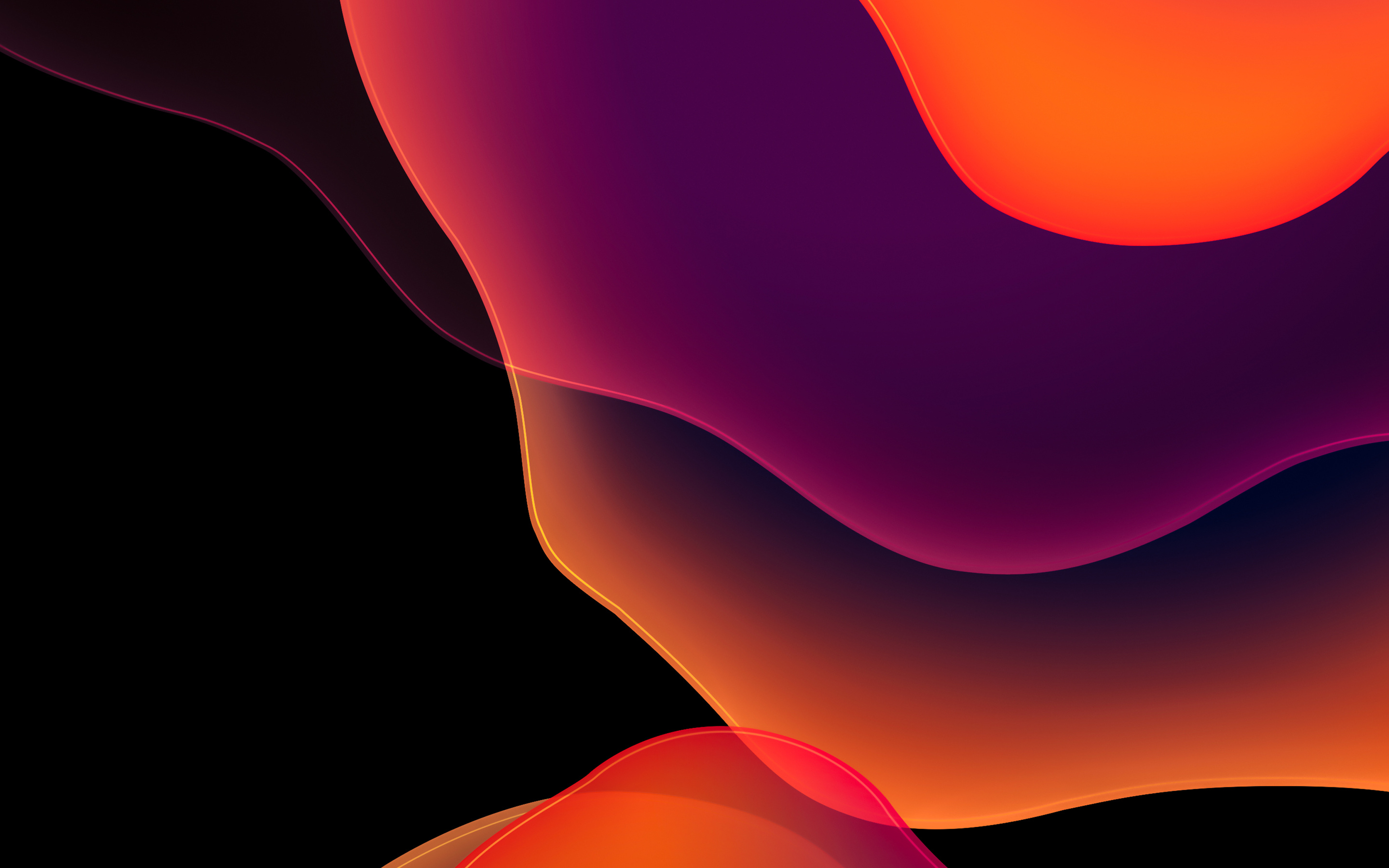 Abstract 4k wallpaper with vibrant orange and purple hues, suitable for MacBook displays