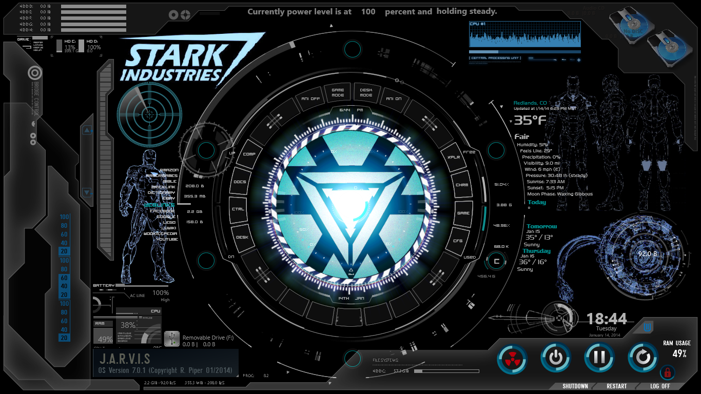 iron man jarvis desktop theme download