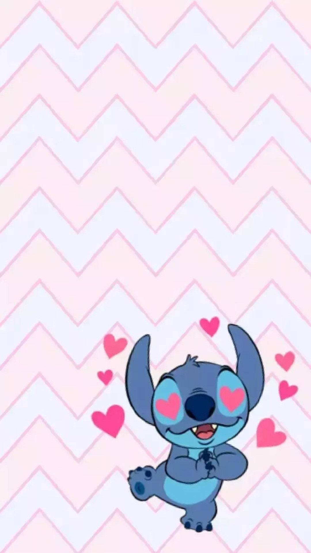 Cute Stitch Heart Eyes iPhone Wallpaper
