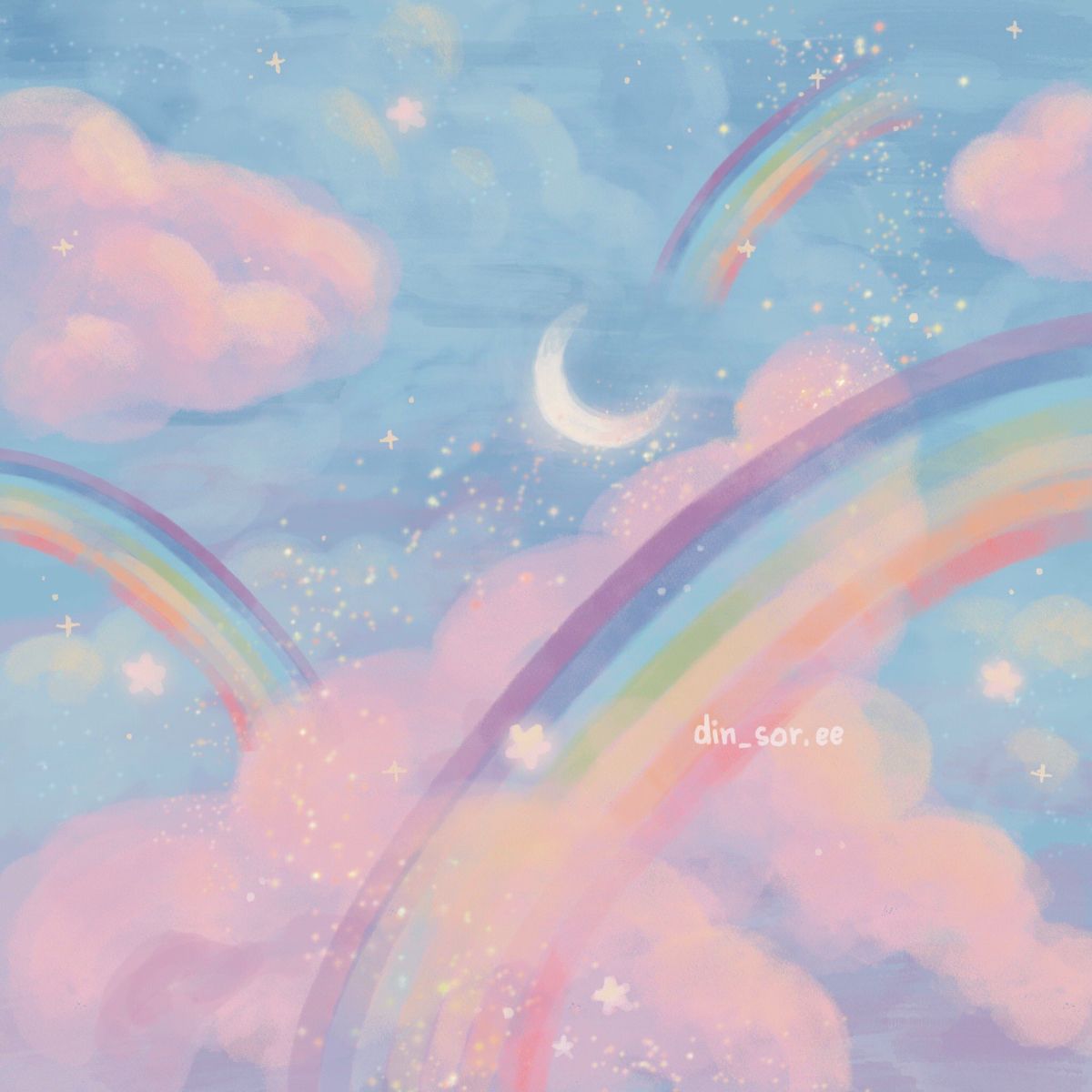 Rainbow Wallpaper Art Iphone Pastel Digital