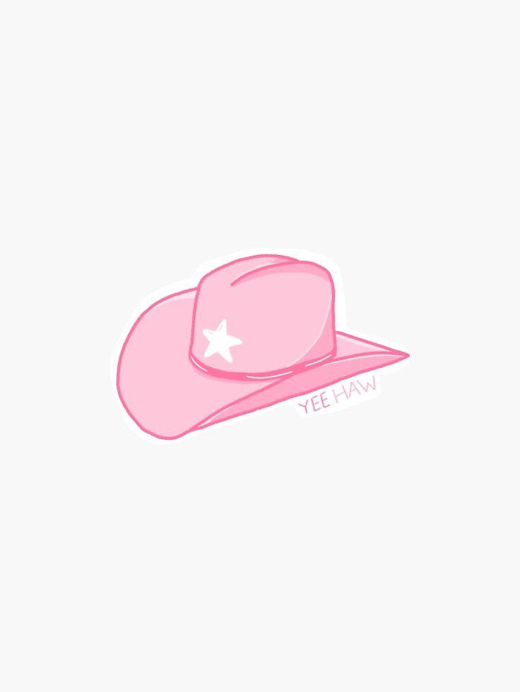 pink cowboy hat Sticker for Sale by pea bee Cowboy hats Pink