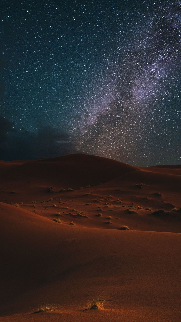 Desert Night Milky Way Starry Sky Wallpaper iPhone