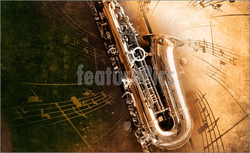 Retro Sax With Old Yellowed