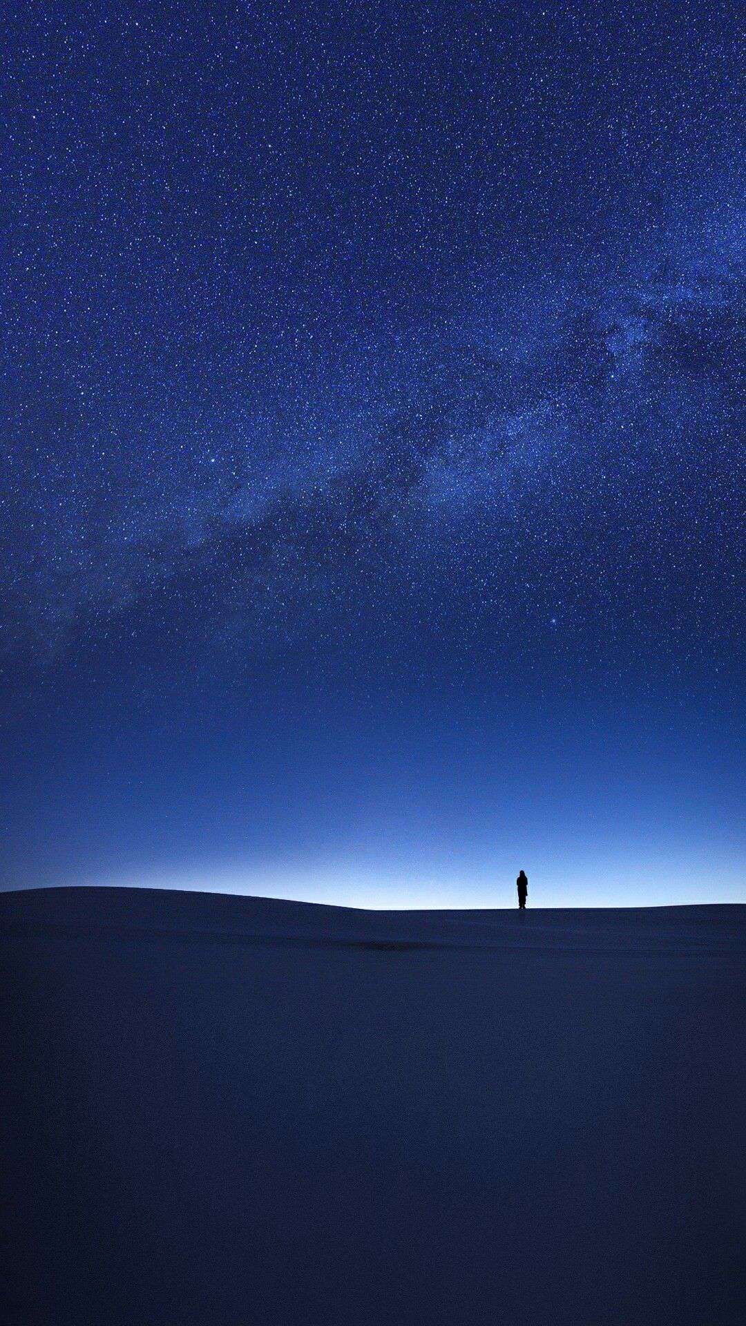 Night In Desert Stars iPhone Wallpaper Scenery