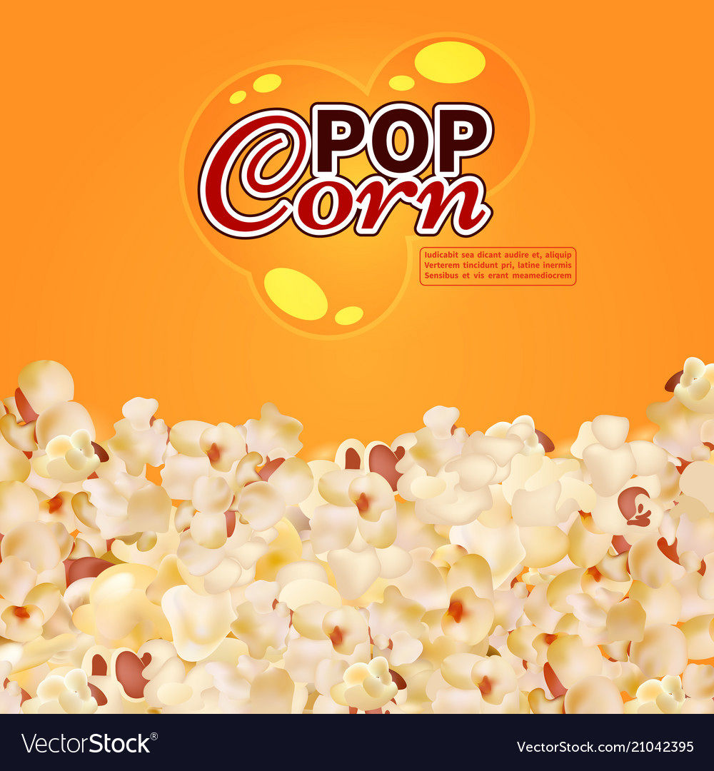 Realistic Popcorn Background Cinema Fast Vector Image