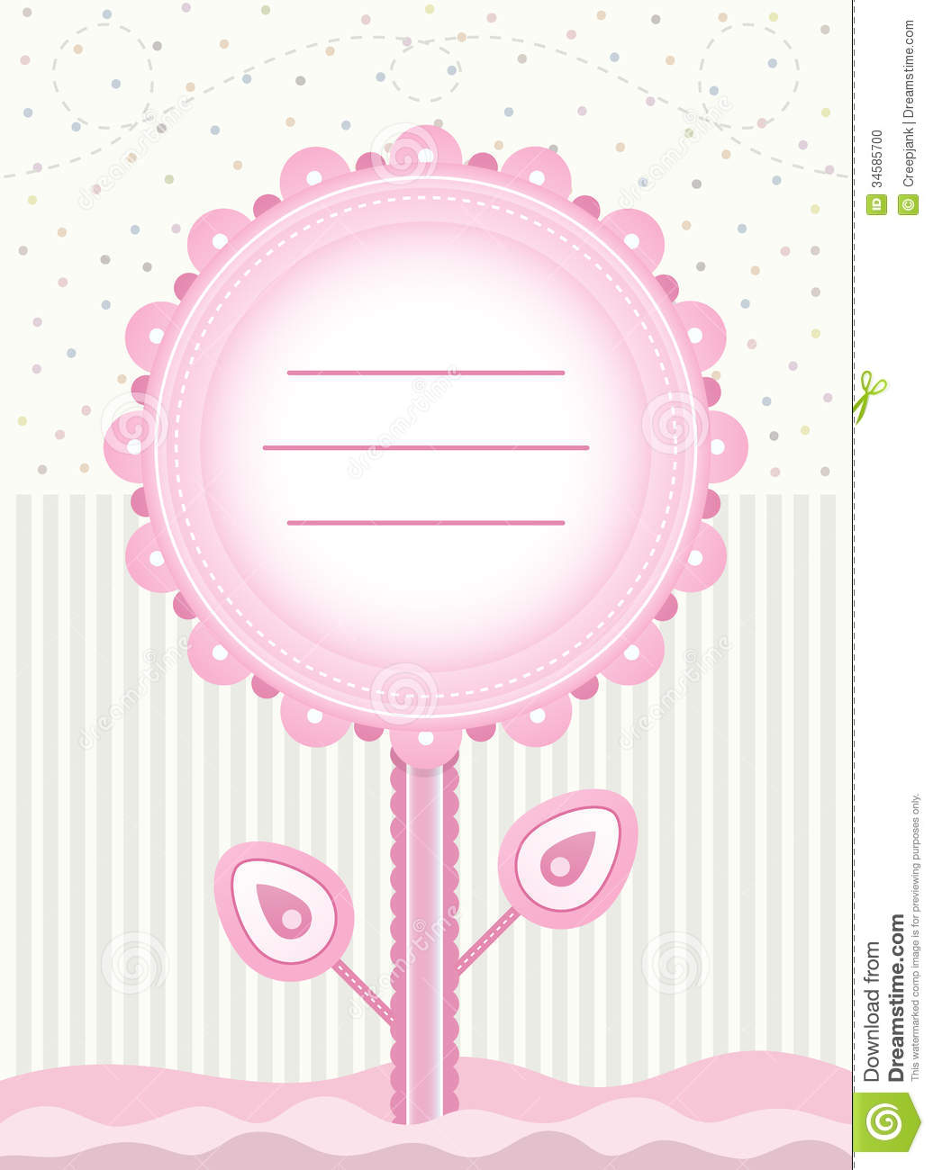 Baby Shower Background Flower Card For