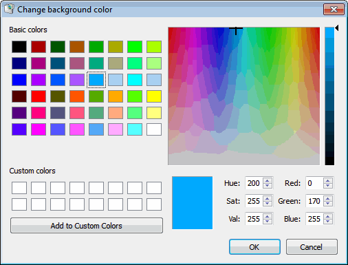 change background color in librecad