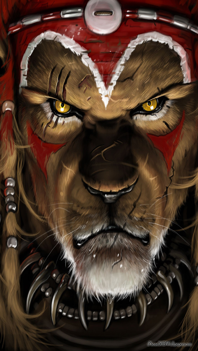 iPhone Wallpaper Lion Warrior HD