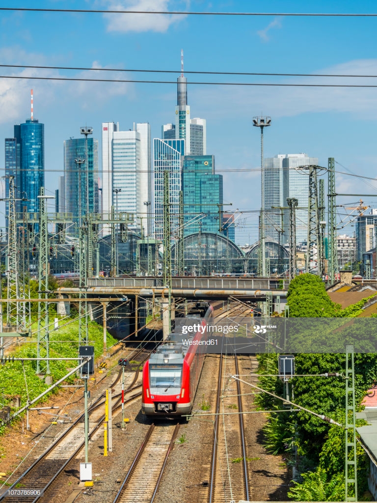 Germany Frankfurt To Central Station With Financial District