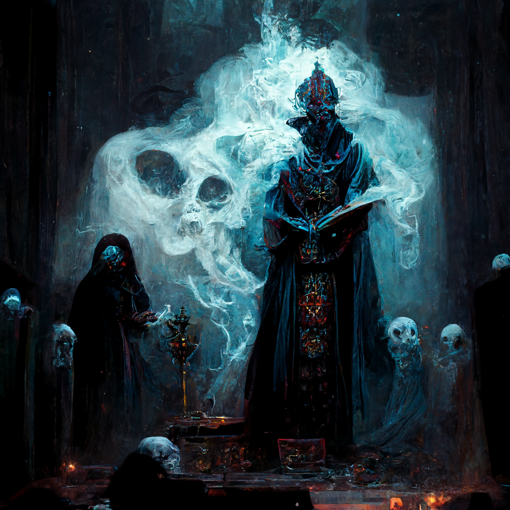 A Lich Performing Dark Ritual Wallpaper