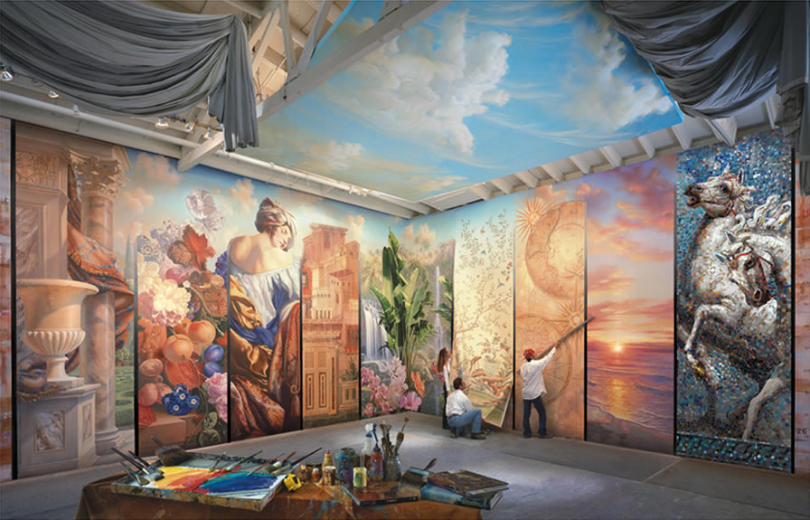 Wall Murals Muralists Painters Scenic Artists Trompe L Oeil