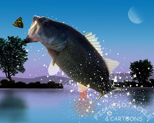 Funny Fishing Wallpaper Background Bass Cartoon Doblelol
