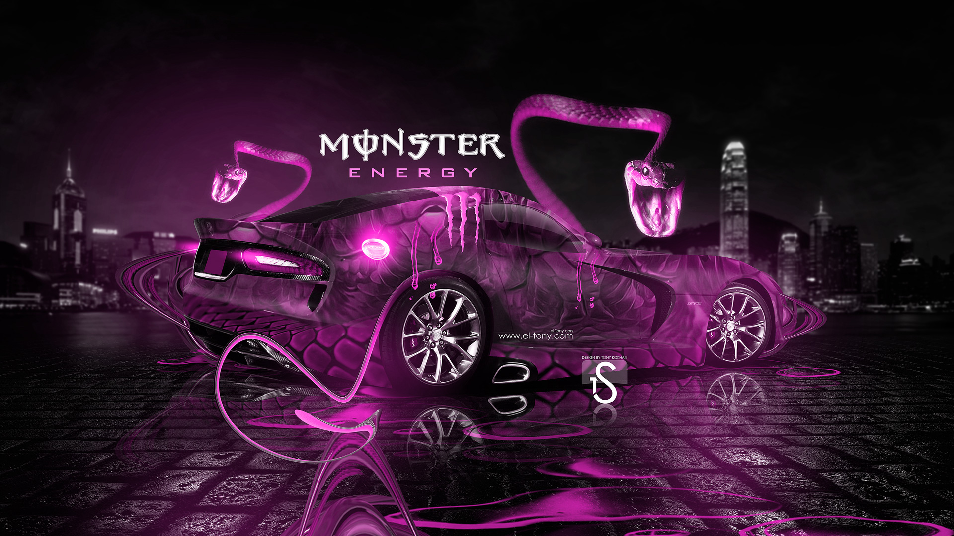 Monster Energy Dodge Viper Srt V Fantasy Snake Car El Tony