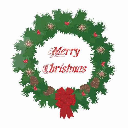 Christmas Animated Wreath Merry Clip Art