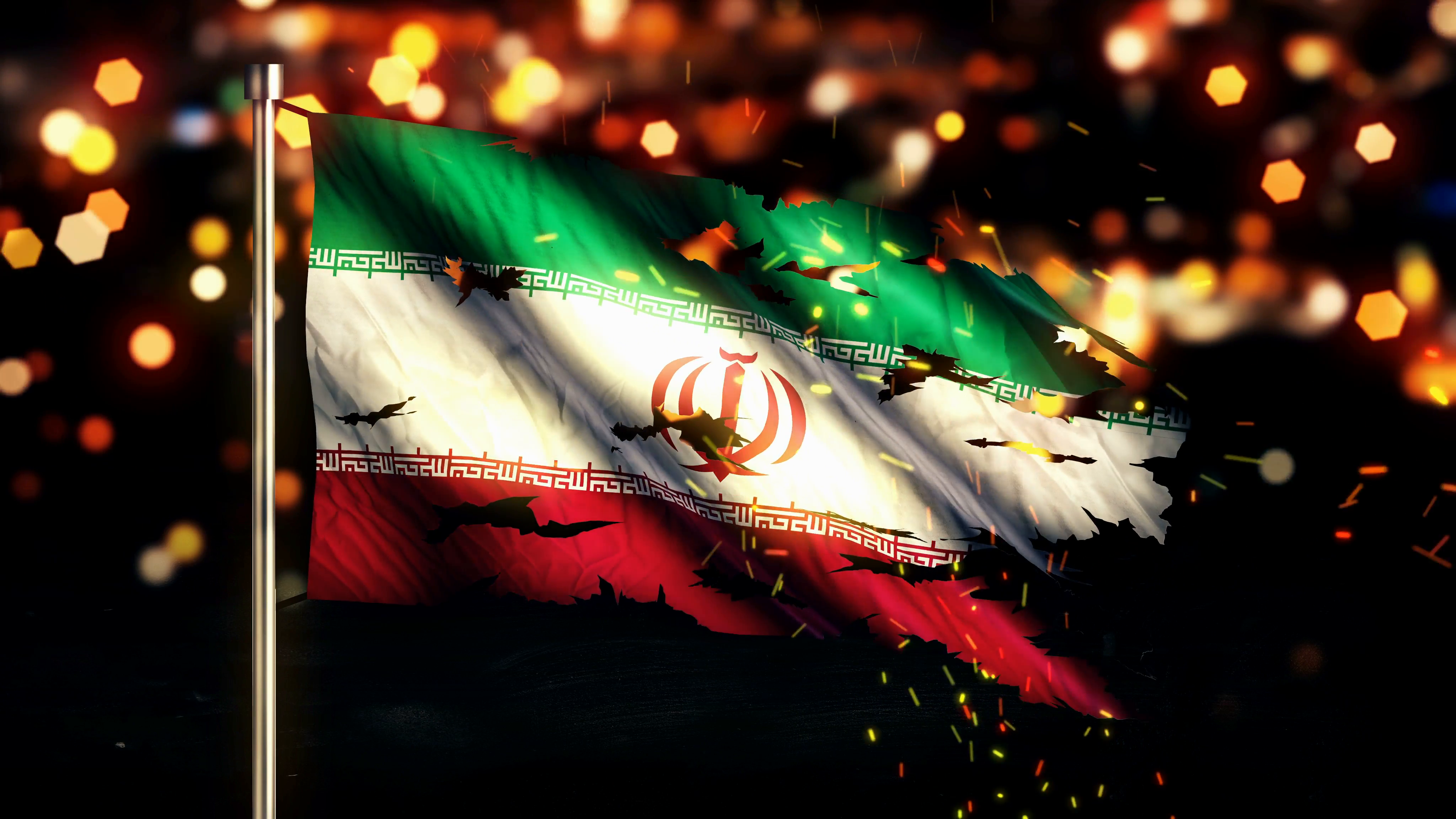 Flag Of Iran 4k Ultra HD Wallpaper Background Image