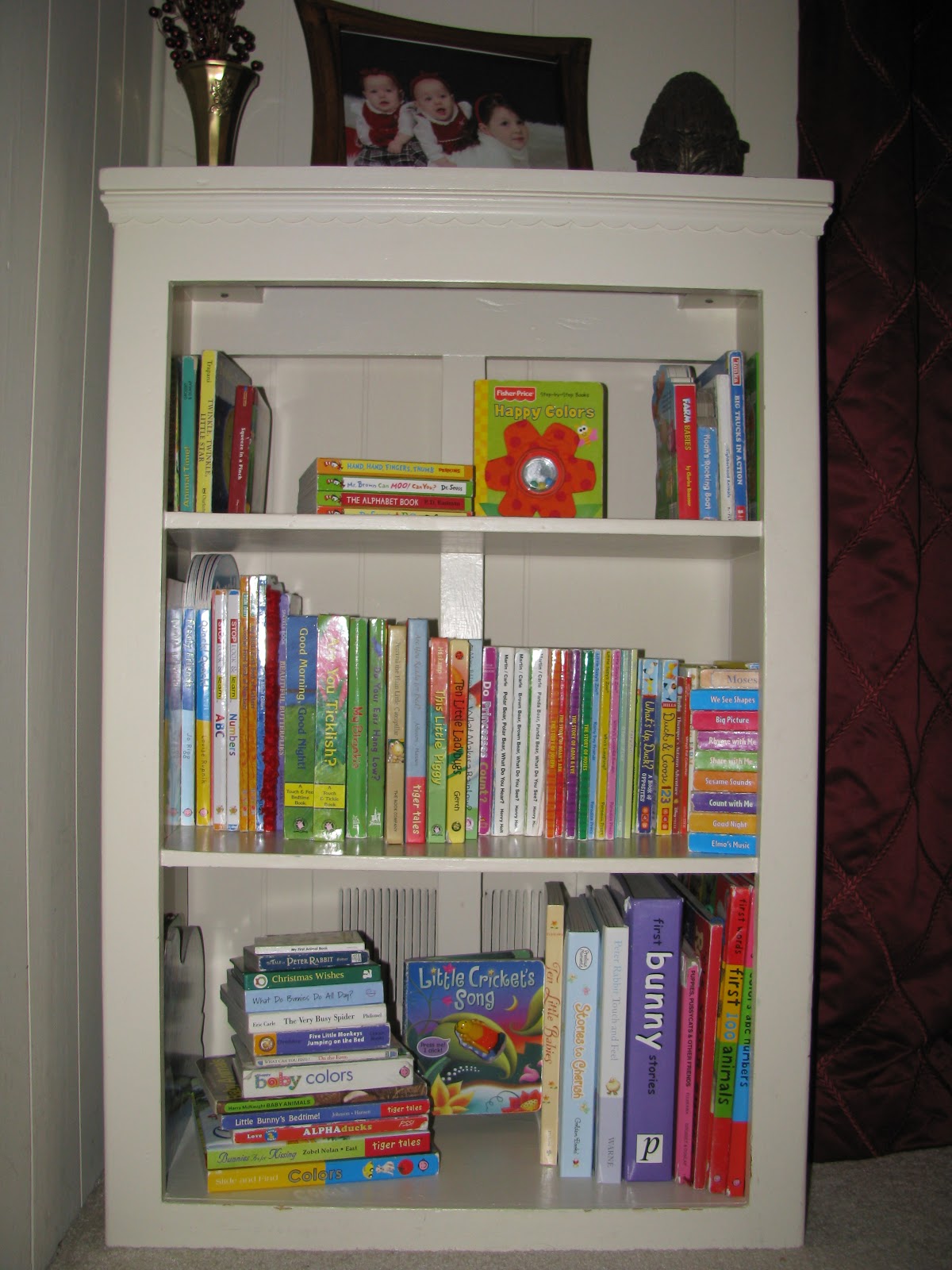The Book Shelves Are Refurbished Kitchen Cabis That I Painted And
