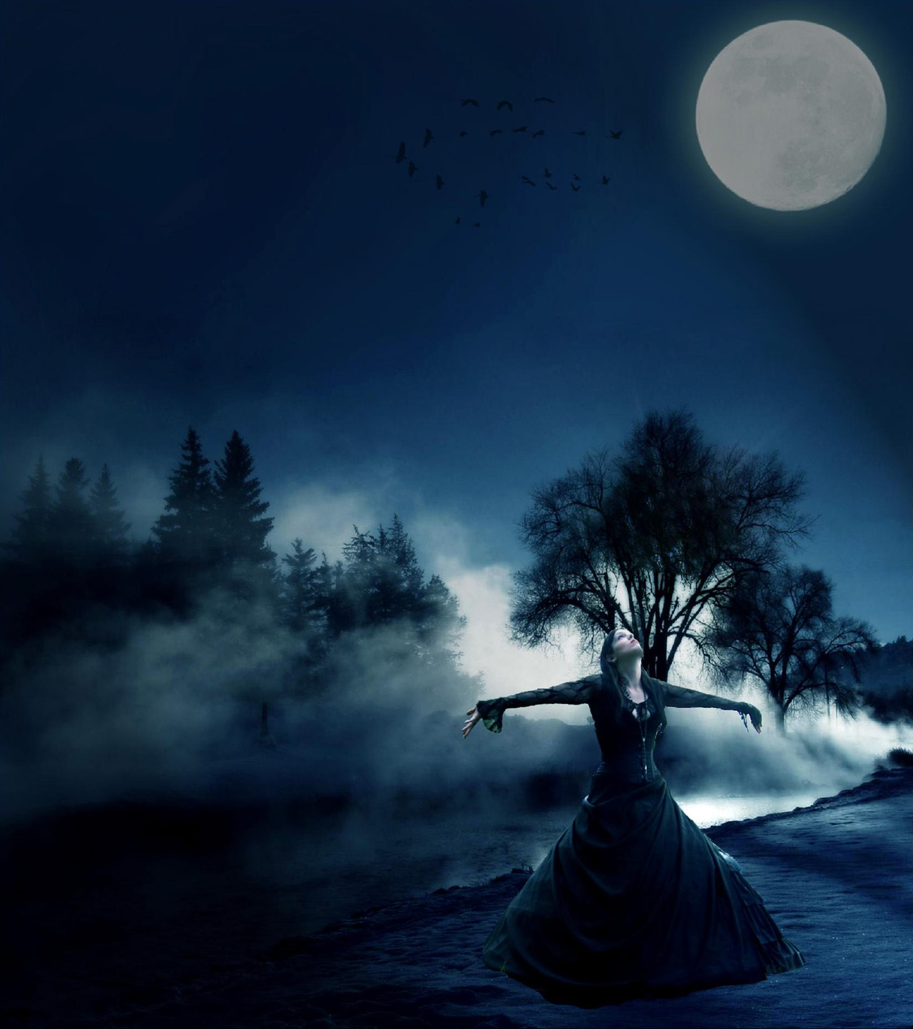 Beautiful Romantic Moonlight Wallpaper