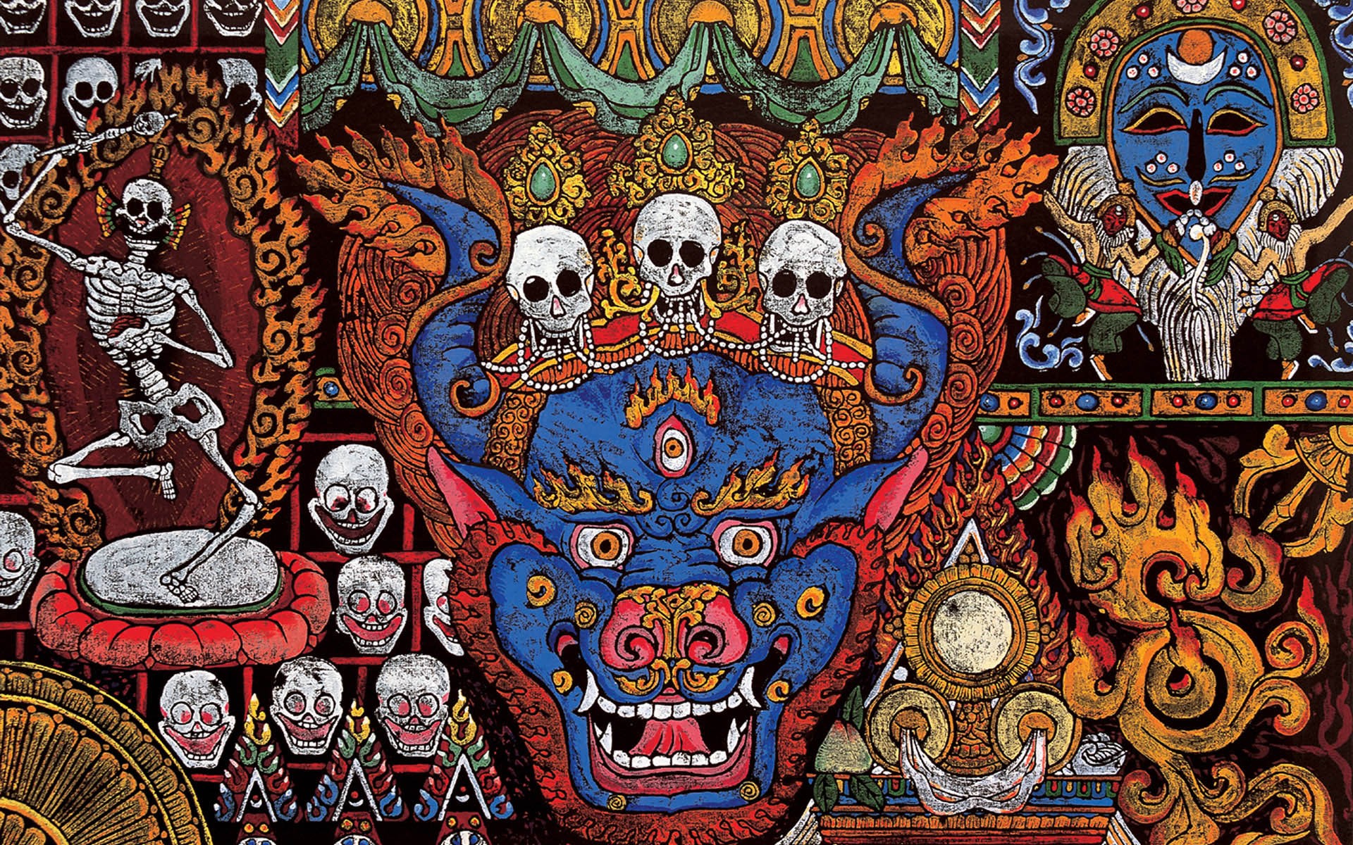 Death Cartoon Wallpaper Skeleton Tibetan HD Artworks Occult