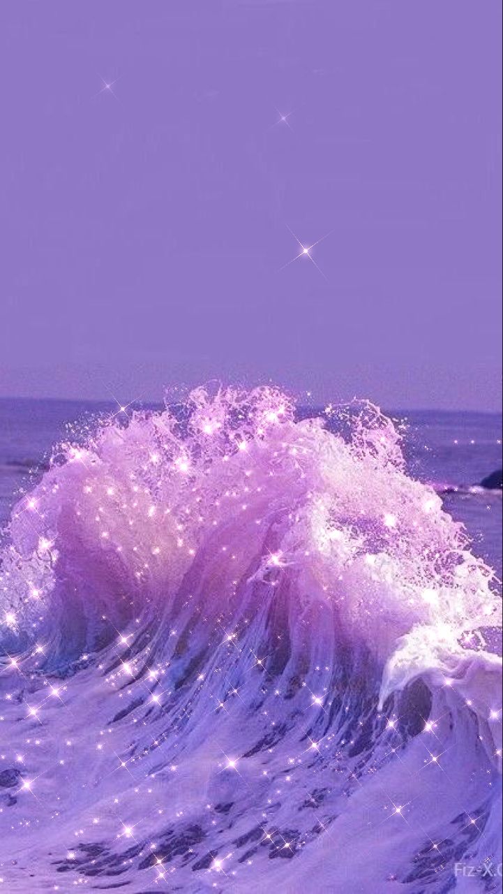 Aesthetic Ocean Wave Purple Background