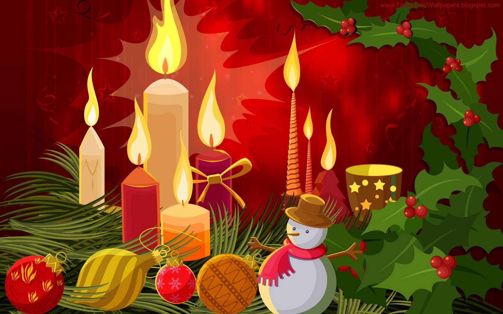 Ilona Wallpaper Christmas Holyday Mistletoe Candle